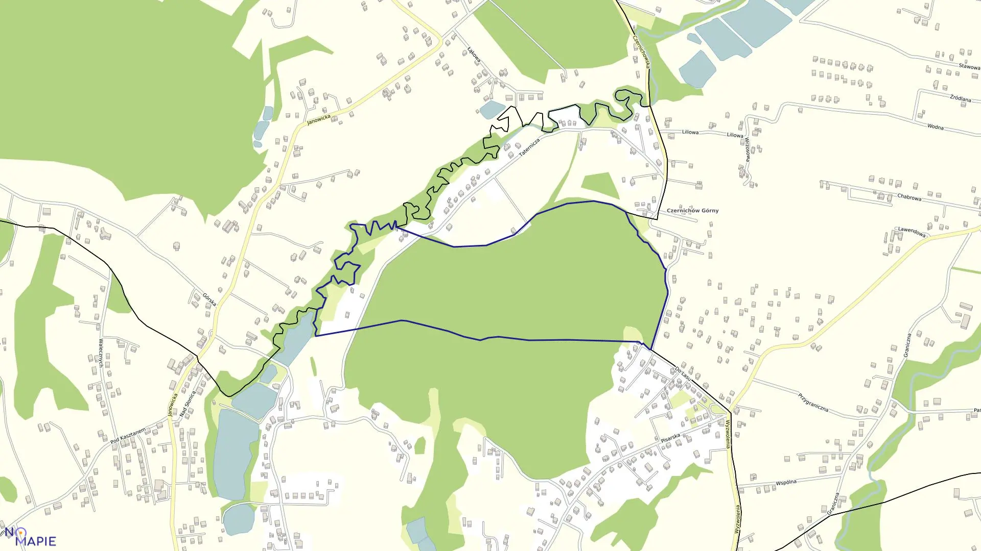 Mapa obrębu Pisarzowice w mieście Bielsko-Biała