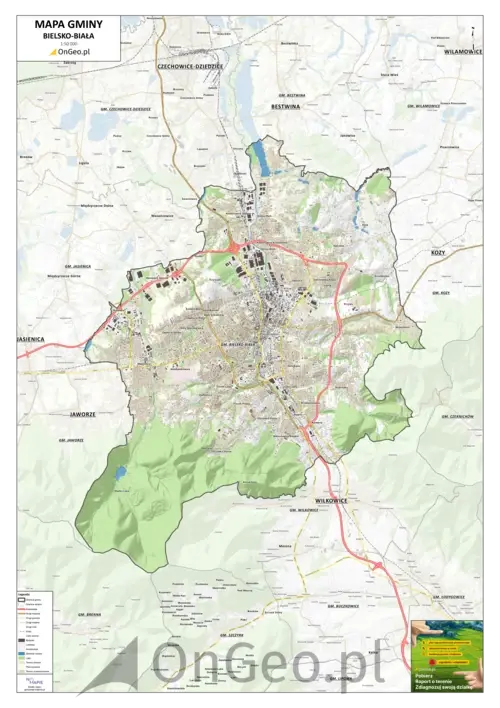 Mapa Bielska-Białej